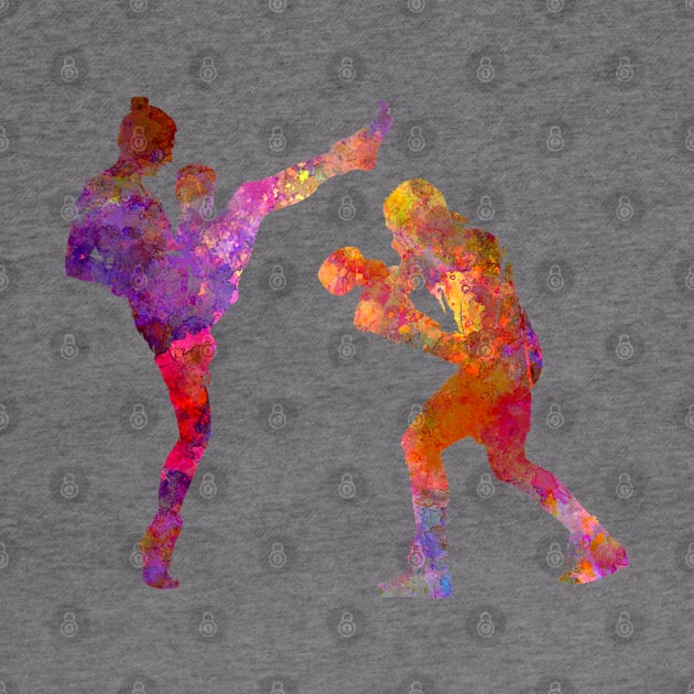 Boxing-muay thai in watercolor by PaulrommerArt